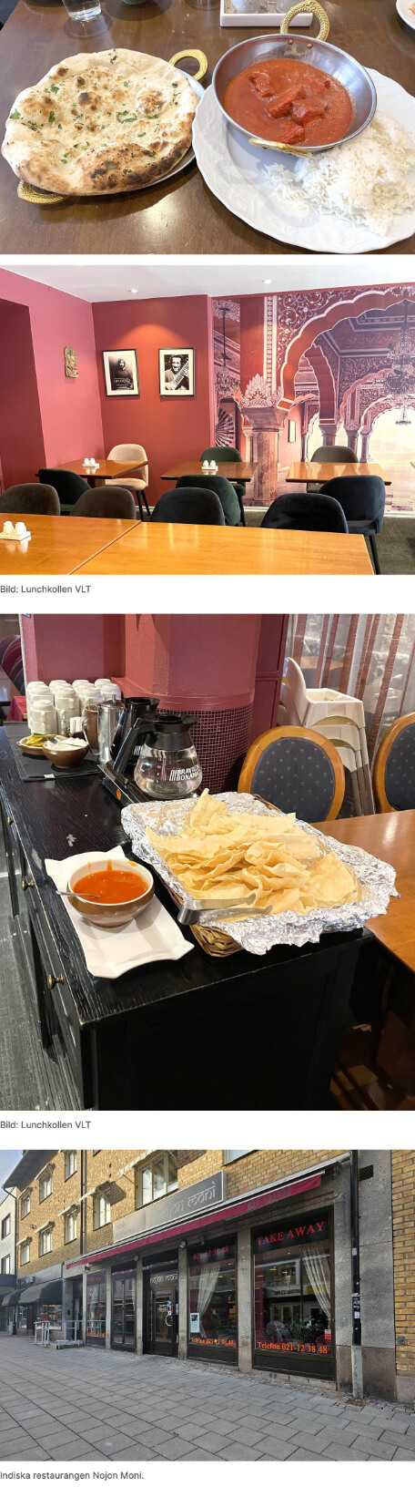 Bilder när VLT Lunchkollen testar indisk restaurang i Västerås Nojon Moni